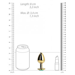 Ouch! Bijou anal Round Gem M 7 x 3.3cm Doré-Vert